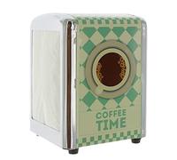 Servilletero Diner con logotipo retro, aprox. 14,5 x 10,5 x 9,5 cm, incluye 60 servilletas (Coffee Time)