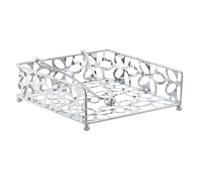 SERVILLETERO METAL 18X19X6 MARGARITAS CROMADO