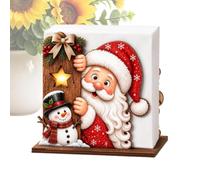 Servilletero Navideño Bonito Soporte Organizador de Madera de Papá Noel | Bonito Portaservilletas Para Baño Hogar Hotel Oficina Hospital Escuela Cocina Fregadero Casa Gimnasio Spa Salón