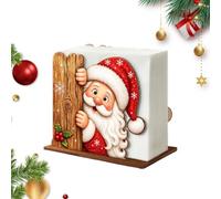 Servilletero Navideño Lindo Soporte Organizador Papá Noel De Madera Para | Dispensador Servilletas Hogar Para Hogar Sala de Estar Dormitorio Mesillas Estante Interior Spa Salón