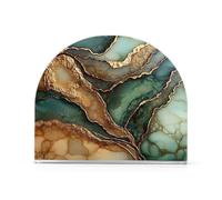 Servilletero para mesa, 1 paquete con capacidad para 50-60 servilletas, servilletas de una sola pieza, para baño y mesita de noche, uso durante todo el año, mármol marrón y verde