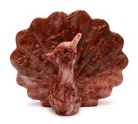 Servilletero Pavón Escultura de mármol Rosa Pink Marble Peacock Napkin Holder Home H.11 cm