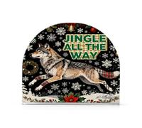 Servilletero rústico acrílico negro con diseño de lobo de Feliz Navidad para picnic bar rústico independiente con peso decoración del hogar para picnic bar rústico, 1 paquete