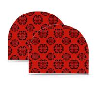 Servilletero rústico acrílico rojo con patrón de cultura única china para fiestas, bodas, eventos, servilletero blanco independiente, decoración del hogar para fiestas, bodas, eventos, paquete de 2