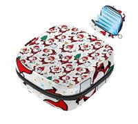 Servilletero sanitario con cremallera, bolsa suave para almohadilla menstrual, bolsa de almacenamiento de Papá Noel 1001 para servilletas sanitarias, soporte para tampones