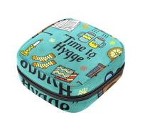 Servilletero sanitario con cremallera, bolsa suave para almohadilla menstrual, bolsa de almacenamiento Hygge Time to Happy para toallas sanitarias, soporte para tampones