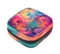 Servilletero sanitario con cremallera, bolsa suave para almohadilla menstrual, bolsa de almacenamiento de textura abstracta misteriosa de acuarela para compresas sanitarias, soporte para tampones