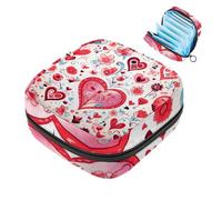 Servilletero sanitario con cremallera, bolsa suave para almohadilla menstrual, feliz día de San Valentín, corazón amor-143 bolsa de almacenamiento para compresas sanitarias, soporte para tampones