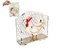 Servilletero - Soporte rústico de gallo de 5,9 pulgadas, organizador de pañuelos de metal para encimera, soporte de mesa de granja con marco decorativo | Dispensador de papel de invitados para Navidad