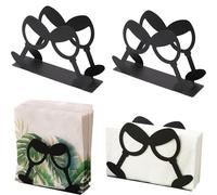 Servilletero,Youxiaor 2 Piezas Soporte Para Servilletas De Mesa Servilletero Negro Servilletero Metal Dispensador De Servilletas Para Comedor La Decoración De Mesas Restaurantes Cafeterías Cocina