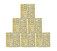Servilleteros de aro de servilleta para servilletas de tela y papel y los anillos Diamante de imitación de dise Ñor hueco del dibujo roso para fiesta de navidad y decoración de mesa 50 piezas Oro