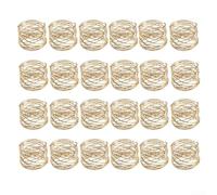 Servilleteros de metal compactos de 5,2 cm, color dorado, 6 piezas (24 piezas)