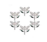 Servilleteros de metal para el hogar, hotel, restaurante, vajilla de aleación de estilo nórdico con diseño de libélula, acabado galvanizado en oro y plata, 4,5 x 4 cm, paquete de 6 unidades B