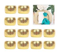 Servilleteros Dorados 12 Piezas Elegantes Anillos De Metal para Servilleteros De Hojas Redondo Servilleteros De Mesa De Metal para Bodas, San Valentín, Banquetes, Aniversarios, Cumpleaños
