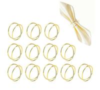Servilleteros Individuales Oro,12 Servilletero de Metal Servilleteros de Mesa Anillos Servilletas de Hoja Elegantes para Bodas Cenas Familiares Decoración de Mesas