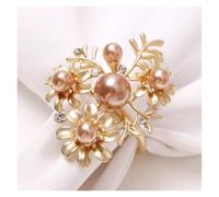 Servilleteros,Servilleteros, 12 piezas de hebilla for mantel de boda con flores de perla, decoración de hotel, anillo de servilleta, anillo de toalla de papel(Gold)