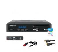 Servimat - Lote de receptor de TV satélite HD + tarjeta Fransat PC7 + cable HDMI + cable 12 V