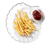 Serving Dish Sushi Tray | Glass Appetizer Plate with Saucer Divider