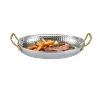 Serving Plate - 304 Stainless Oval | 18cm Heat Resistant Gold Tray