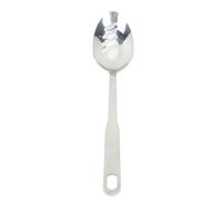Serving Spoon Stainless Steel, Cooking Spoon with Hanging Hole, Dishwasher Safe Long Handle 33 cm for Buffet Restaurants Hotel Kitchen (Mango de acero ranurado)