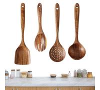 Serving Spoon - Wooden Soup Spoon | Long Handle Serving Ladles, Wooden Cooking Utensil for Soup Servings, Stirring Utensils for Broth Servings, Noodle Spoons with Heat Resistant Handle
