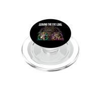 Serving The Cat Lord Funny Feline Royal Master Design PopSockets PopGrip para MagSafe