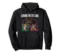 Serving The Cat Lord Funny Feline Royal Master Design Sudadera con Capucha