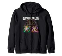 Serving The Cat Lord Funny Feline Royal Master Design Sudadera con Capucha