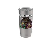 Serving The Cat Lord Funny Feline Royal Master Design Vaso térmico de acero inoxidable de doble pared