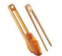 Serving Tongs, Food Tongs, Wooden Utensils, Magnetic Handle Grip Heat Resistant Tips Natural Finish for Bbq, Pasta, Salad, Bread, Dessert, Camping, Cooking, 8.66 Inches