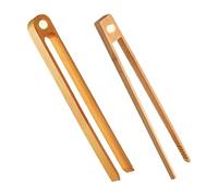 Serving Tongs, Grill Tweezers, BBQ Utensils, Magnetic Wood Handle, 2-Piece Set, 8.66 inches, for Cooking, Buffet, Pasta, Dessert, Meat, Salad, Barbecue, Party, Kitchen Tool Use
