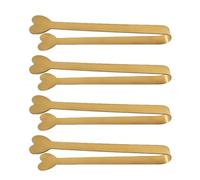 Serving Tongs Stainless Steel - 4 x Non Stick Tong, Buffet Tongs for Parties, Heartshaped Design Piece, Kitchen Supply Kit with Smooth-Locking Mechanism, Food Handling Tool for Portion Control