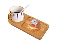 Serving Tray - 10.83 Inch Wooden Divided Food Board | Charcuterie Appetizer Plate, Display Cheese Board for Fruits Snacks, Family Gathering Picnic, Banquet Party and Holiday Serving