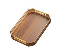 Serving Tray Octagonal Anti-Spill Platter | Madera Tray with Raised Edges, Kitchen and Dining Accessory with Smooth for Outdoor, Home, Bedroom, Living Room, Hotel, Apartment, Or Office Use