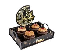 Serving Tray Platter - Decorative Carrier for Party Hosting | Wood Grain Surfaces with Side Handles, Multi Use Display Tray Perfect for Kitchen Dining Table Bar Sofa Events