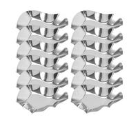 Serving Tray, Stainless Steel Grillable Oyster Shells, Stackable Metal Cooking Dishes with 5x3 Inches Size, Oyster Plates for Clams, Scallops, Bbq, Kitchen, Parties, Silver