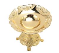 Serving Tray, Zinc Alloy Snack Serving Tray European Style Snack Stand Metal Round Storage Fruit Holder for Party Picnic Camping (Gold)