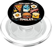Serving up Smiles - Cheerful Lunch Lady PopSockets PopGrip para MagSafe