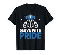Servir con Pride Cop Oficial de policía Departamento de policía Camiseta