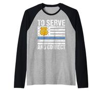 Servir y corregir a la policía Camiseta Manga Raglan