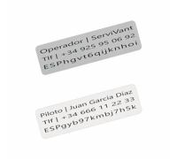 SERVIVANT ● Pack 2 Uds. ● Placa Identificativa para Drones ● Placas para Dron CUMPLEN normativa AESA ● Tamaño Personalizados para Todos los Modelos de drone (Kit 2 Placas 3 Lineas) - Aluminio