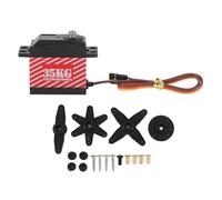 Servo de Cabrestante RC para Crawler 1/10, Servo de Cabrestante Resistente al Agua para Coche RC, Material de Aleación y ABS con 4 Aspas y Accesorios, Compatible con Modelos de Rob (Roja)