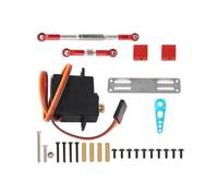 Servo de Engranaje MetáLico de 17G y Juego de Montaje de Servo de Varilla de Enlace de DireccióN para WPL C14 C24 1/16 Coche RC Accesorios Piezas de