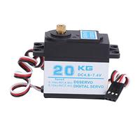 Servo digital RC de engranajes metálicos de 20 kg, servo impermeable de alto par para coches de control remoto a escala 1/8 y 1/10 con engranajes metálicos, bajo nivel de ruido y