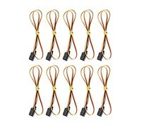 Servo Extension Cable 3 - Pin 458mm | 10 - Pack Sturdy RC Connectors for Robots/Drones/Cars | Brass Connectors & PVC Insulation | Futaba & JR Compatible