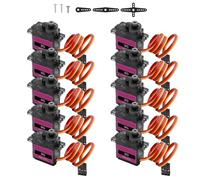 Servo Micro Servo Motor Binghe 10 Piezas 9G Micro Servo con Engranajes de Metal Ángulo de Giro 90-180 Servo Micro con Helicoptero RC, Barco Volador, Robot Compatible con Arduino