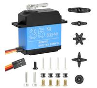 Servo Motor,QIQIAZI 35kg Digital Servomotor impermeable RC Servo con engranaje de metal Motor Modelismo para robots RC, coches, camiones, 270° 7,4 V High Torque Micro Servo con brazo servo 25T