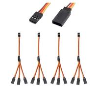 Servo Y Harness Splitter Cable 3 Pin Connector Wire Male to Female 4 Way Extension Lead Compatible with JR Futaba RC Car Airplan