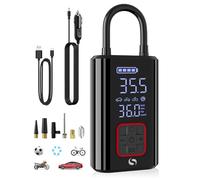 SERVOMASTER Compresor Aire Portatil, Compresor Aire Coche 12V DC 150 PSI, Inflador Ruedas Coche con Pantalla LCD Digital, Inflador Electrico para Coches/Motos/Bicicletas/Anillo de Natación