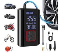 SERVOMASTER Compresor Aire Portatil, Mini Compresor Aire Coche con Pantalla LCD Digital, Inflador Electrico, Inflador Ruedas Coches para Coche, Moto, Bicicleta, Pelota